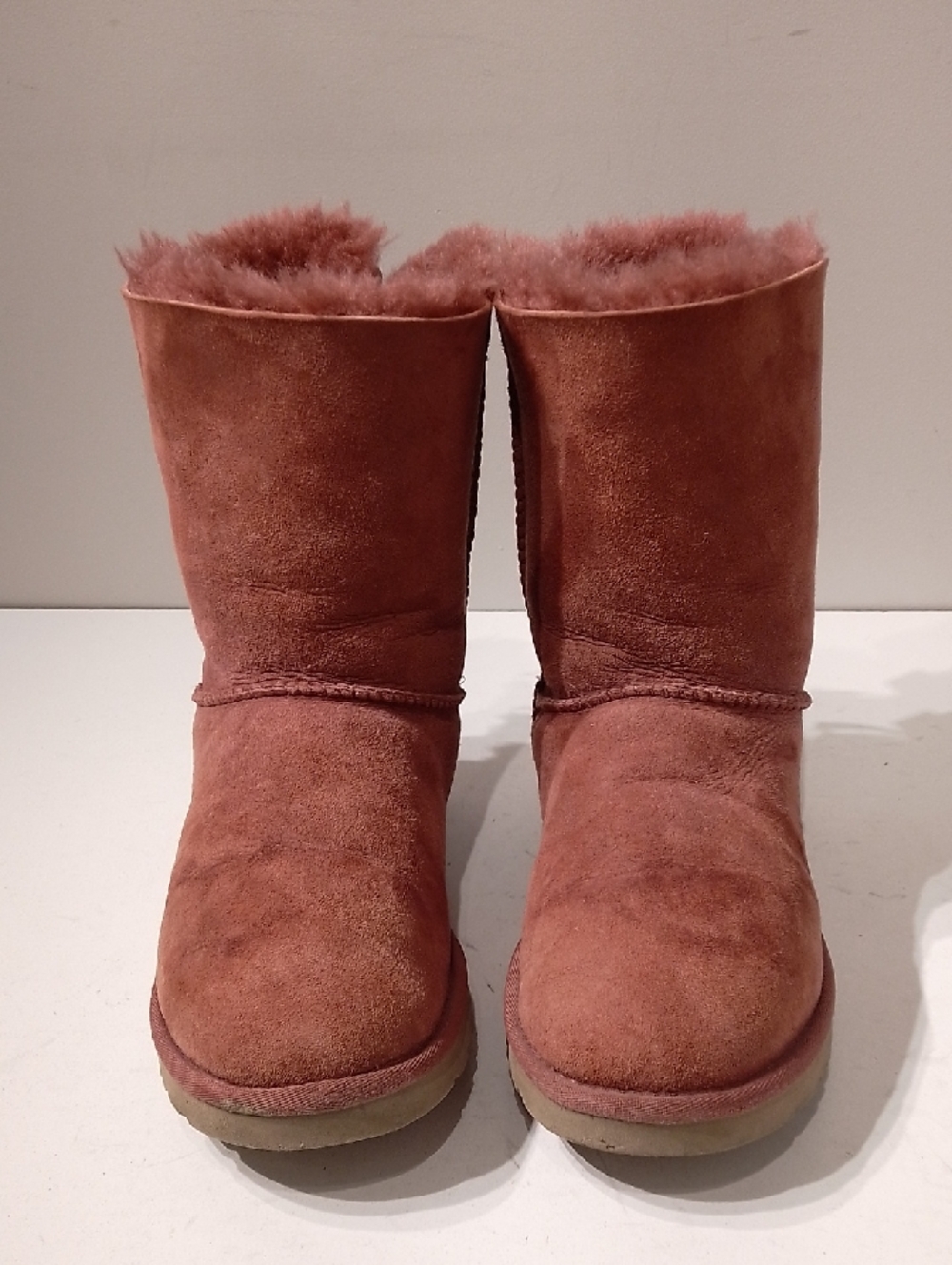 UGG Short Suede Shearling Boots in Dusty Rose